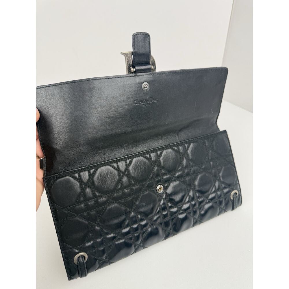 Dior Vintage Cannage Black Leather Clutch - Picture 7 of 9